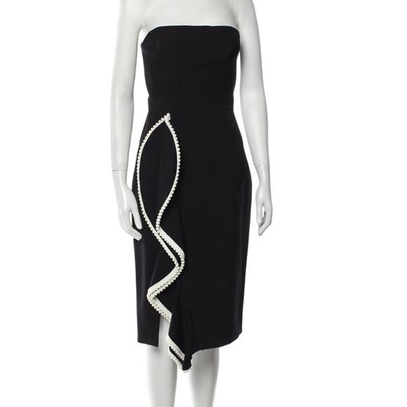Alexis Peyton Black Sheath Strapless Dress Size Small - Picture 2 of 14